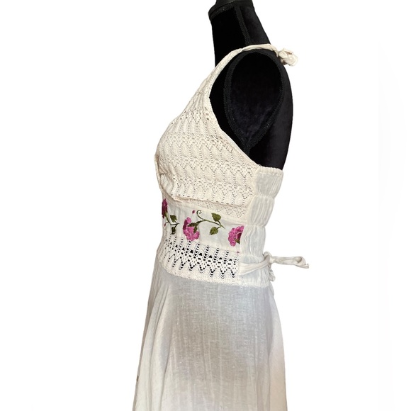Y2K Fairy Garden Cotton Halter Dress with Flowers - Picture 5 of 10